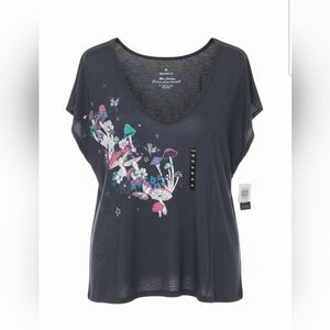 Torrid Grey Phantom Mushroom Relaxed Vneck Dolman Top 00 10 Whimsigoth Fairy